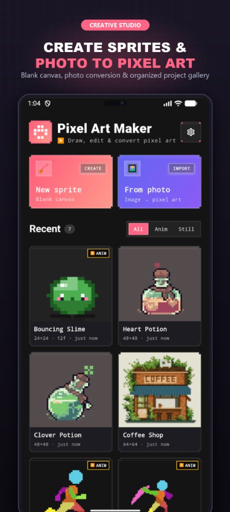 Creative Studio - Blank Canvas and Photo to Pixel Art